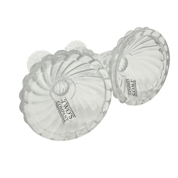 Two's Company Set of 2 Taper Candle Holders 8 inch Twisted Crystal EUC - Picture 5 of 7